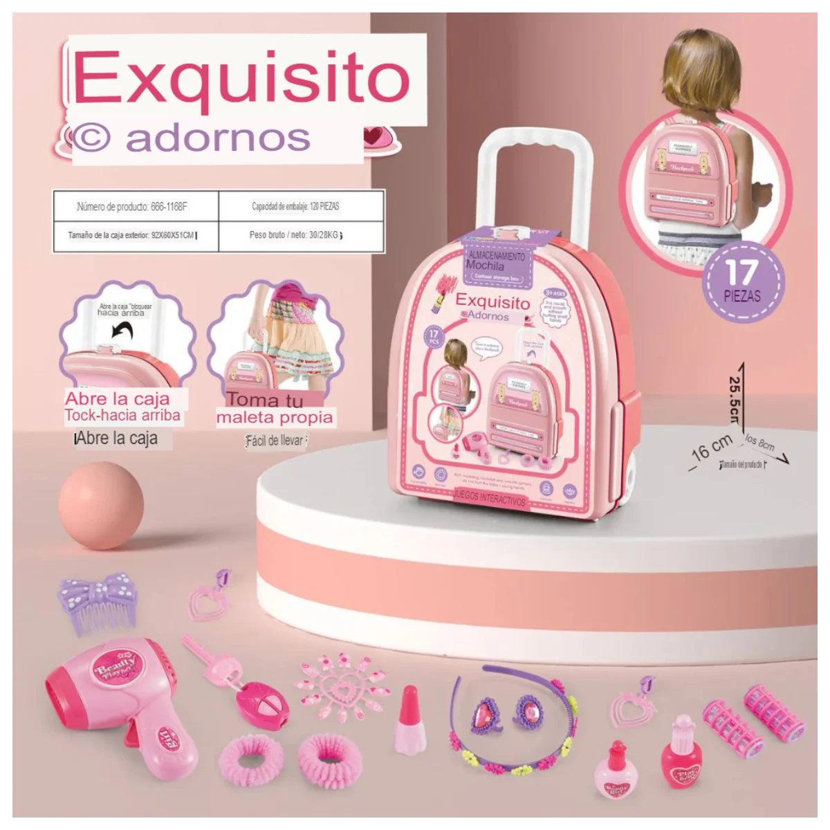 Maletín de peluquería infantil 15 piezas - Imagen 2