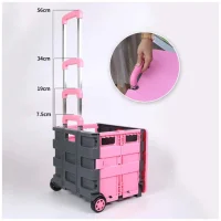 Carrito Plegable de Mercado Rosa