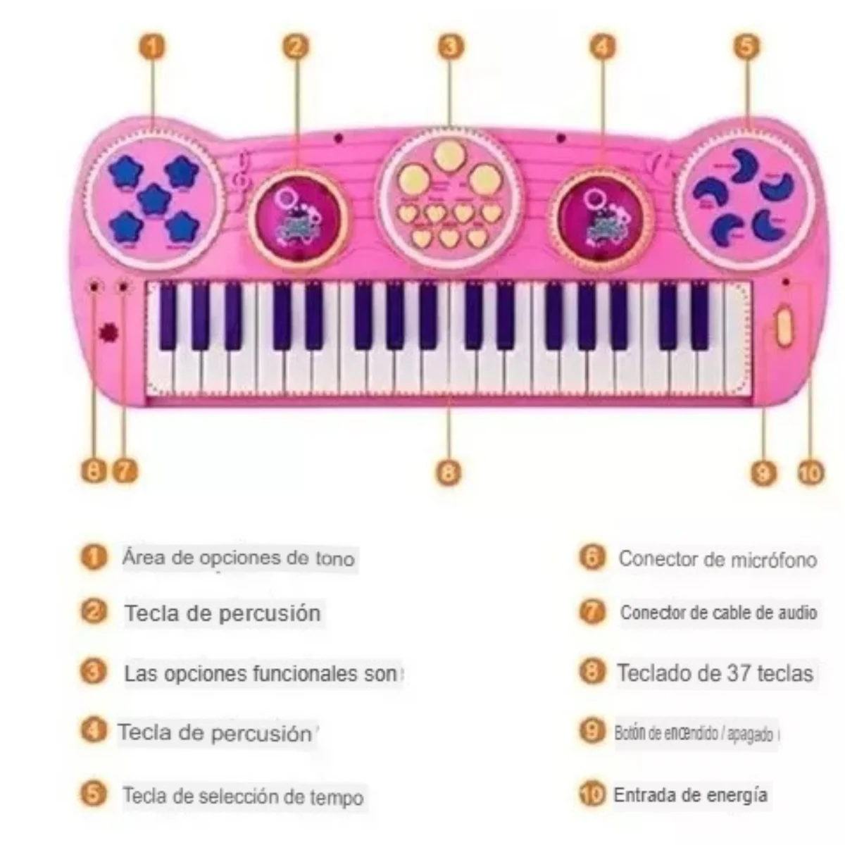 Piano Princesa para Niñas - 44 Teclas - Imagen 2