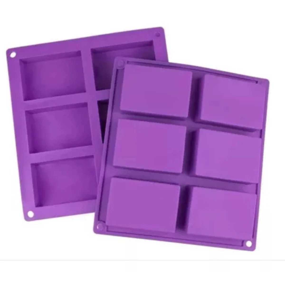Molde rectangular de silicona con 6 espacios - Imagen 2