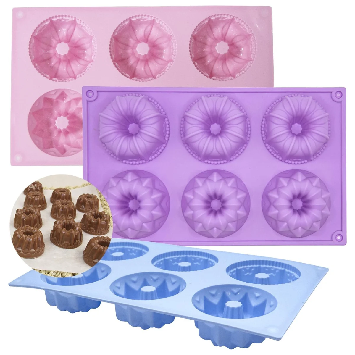 Moldes 6 Espacios Roscas Floral - Imagen 3