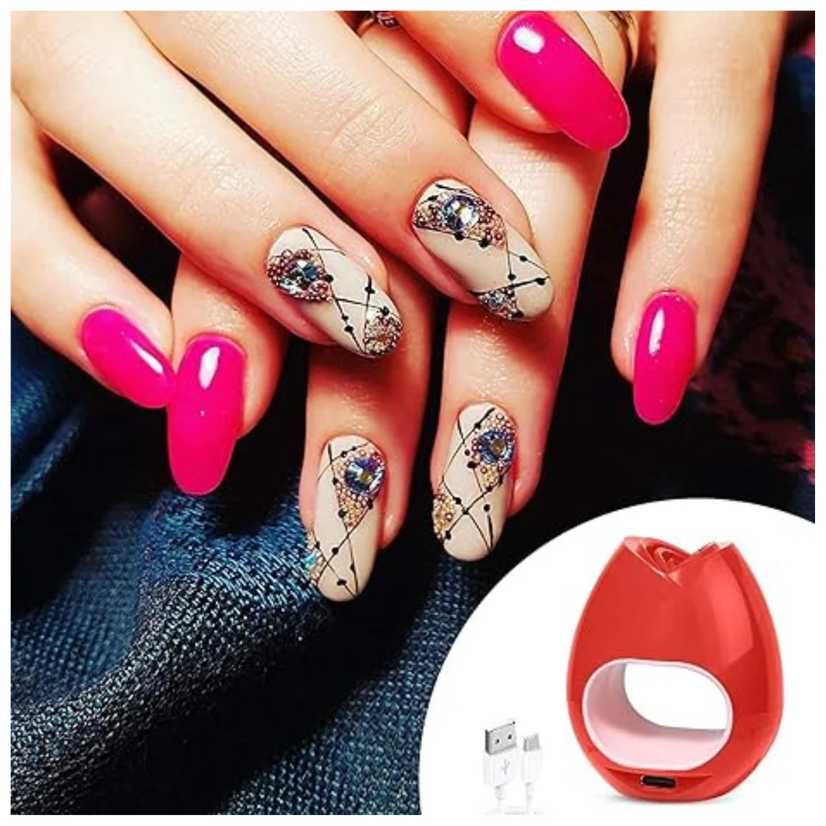 Lámpara de Uñas Mini Rosa UV LED