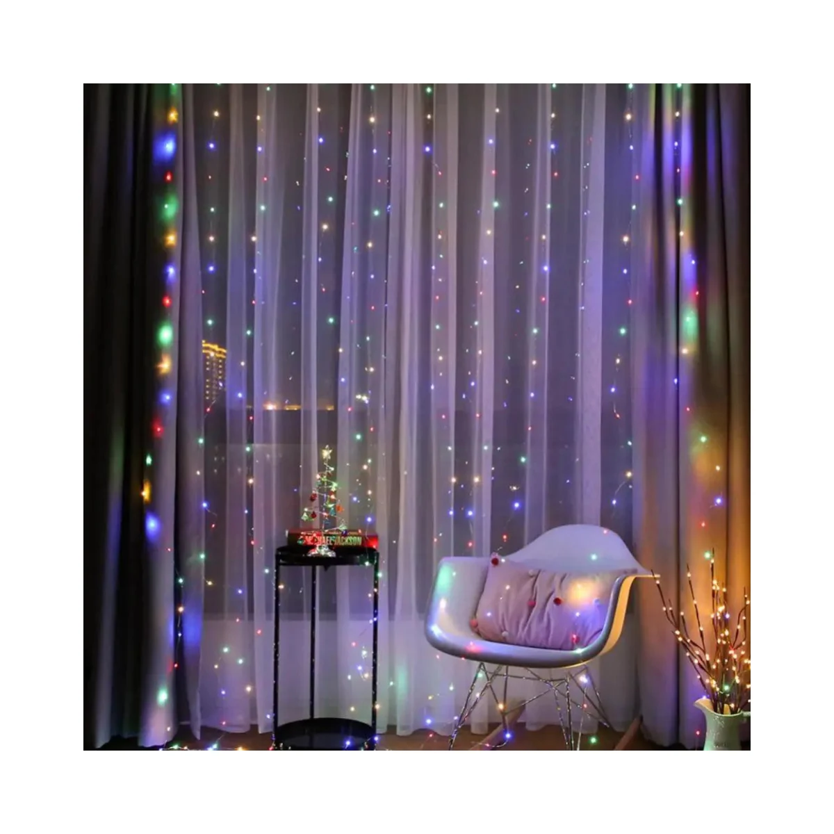Luces de cortina multicolor de 200 LED - Imagen 4