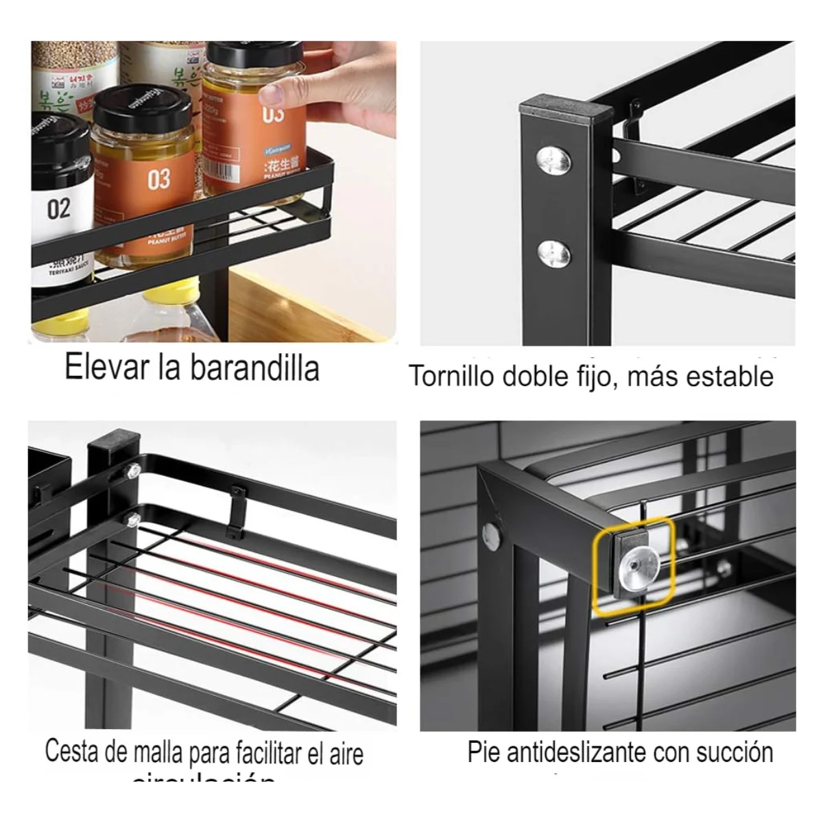 Mini Organizador Doble Acero con Estante - Imagen 2