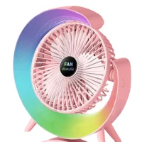 Ventilador portátil de escritorio con luz ambiental