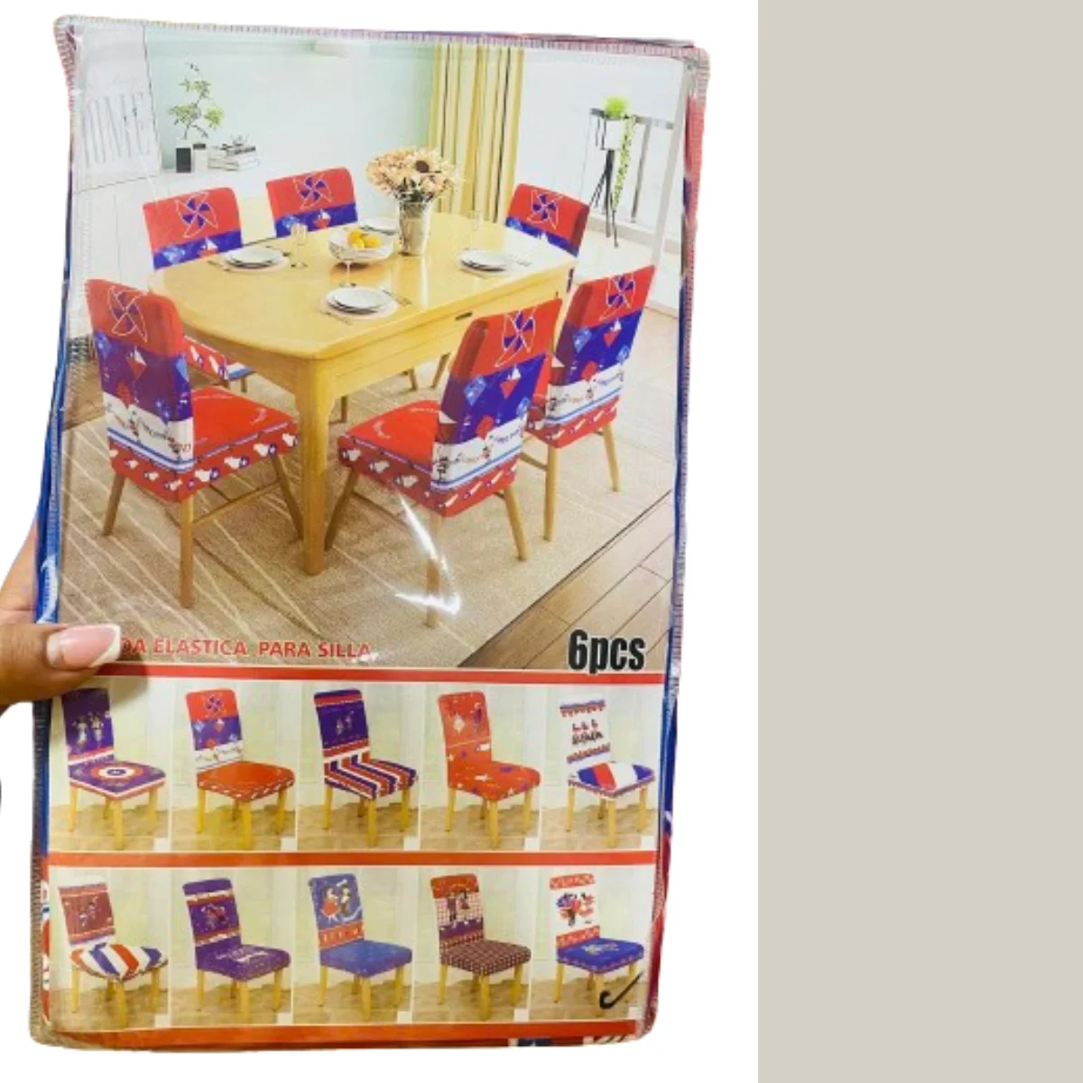 Set de 6 fundas para sillas Fiestas Patrias chilenas - Imagen 3