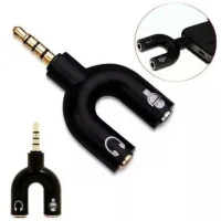 Adaptador divisor de audio para audífonos y micrófono