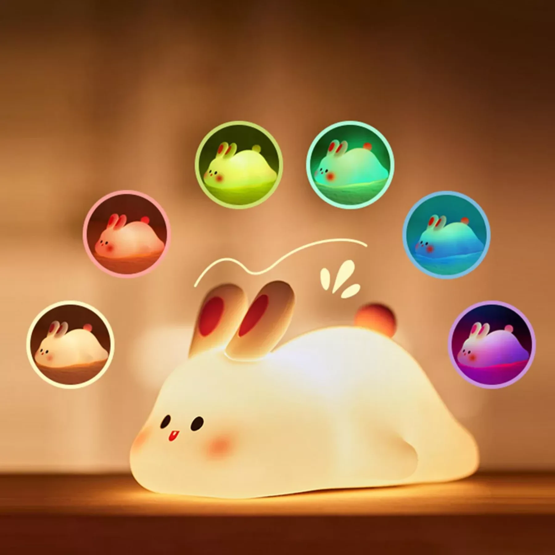 Lámpara De Conejo Luz Nocturna Sensorial - Imagen 2