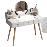Organizador de maquillaje con espejo giratorio y luz LED