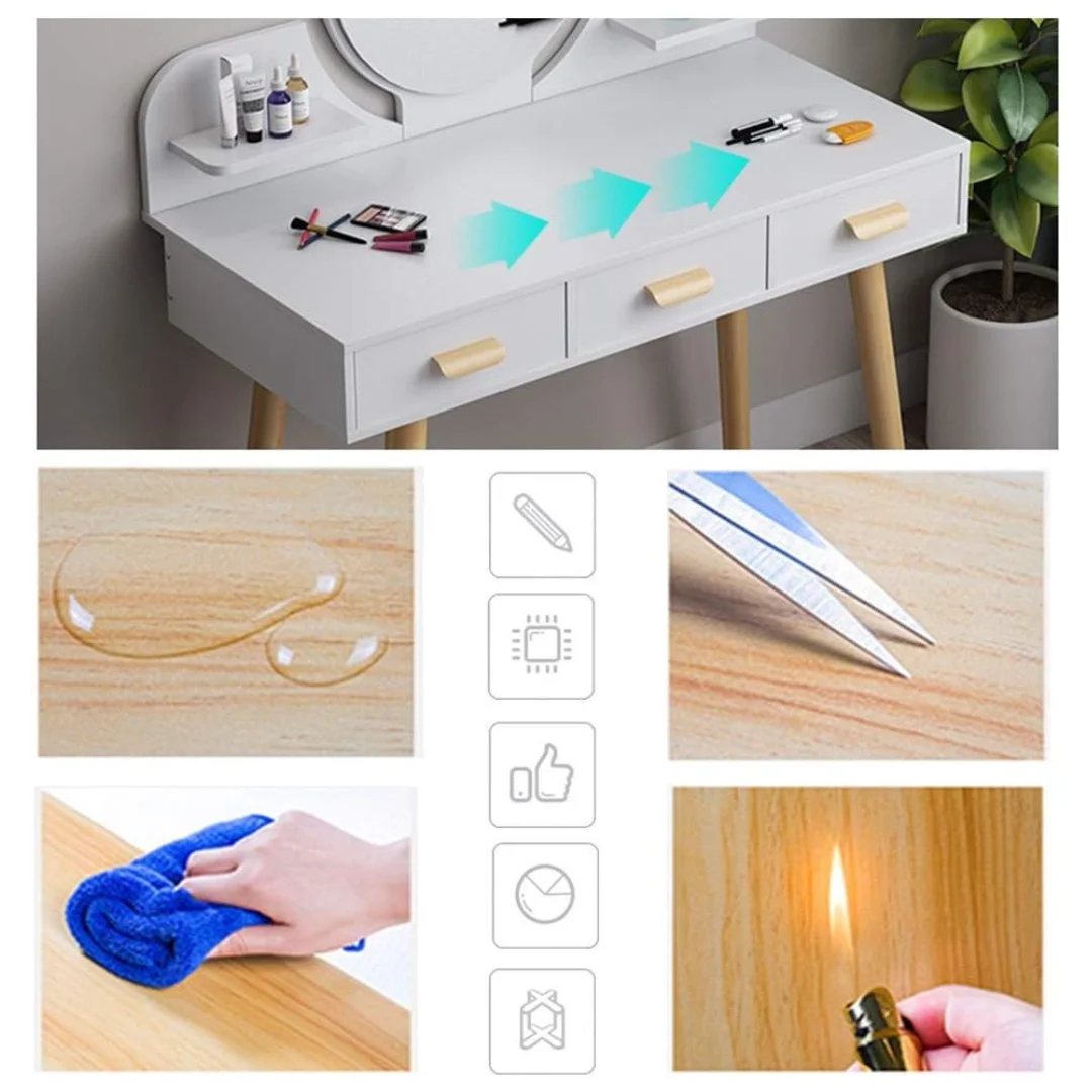 Organizador de maquillaje con espejo giratorio y luz LED - Imagen 3