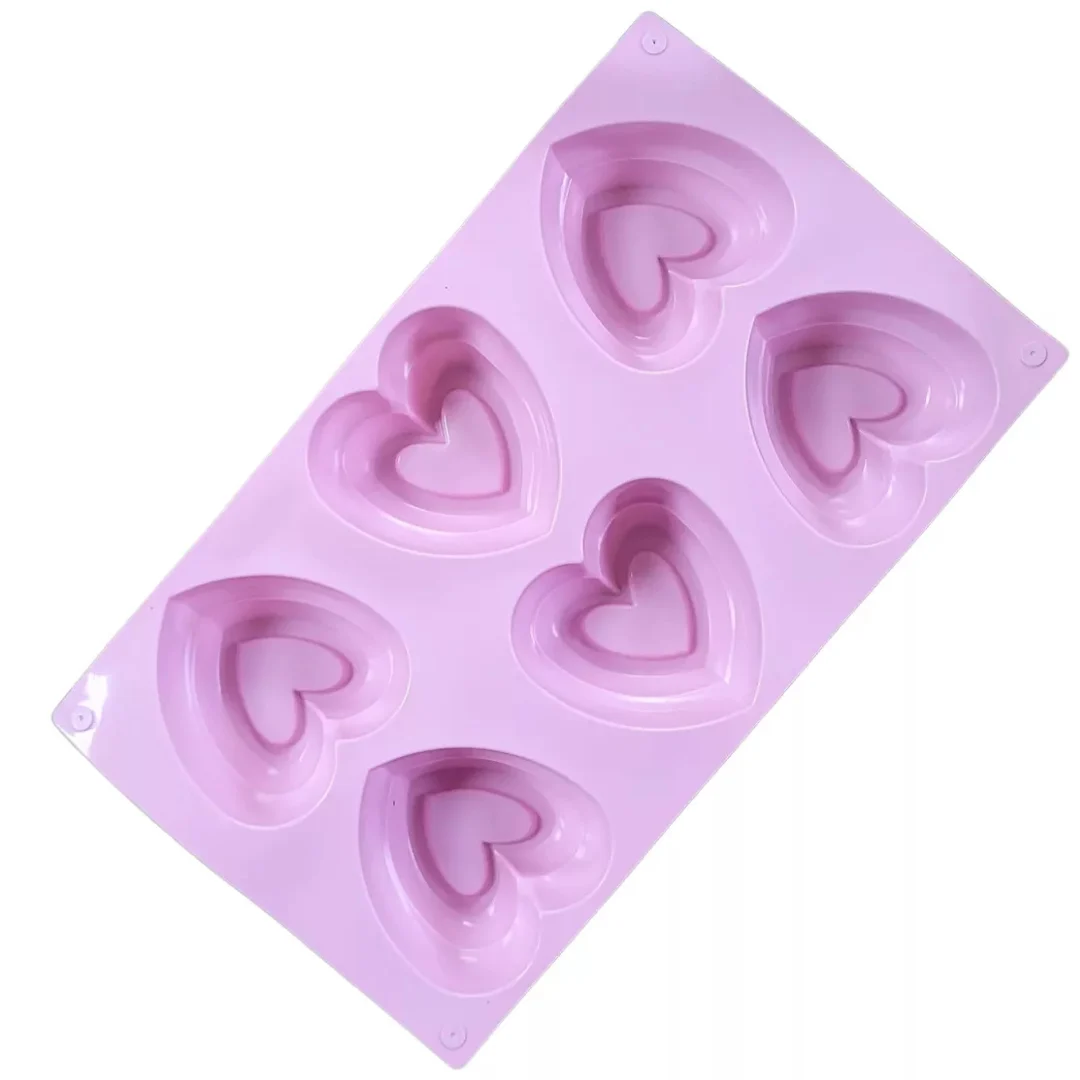 Moldes 6 Espacios Corazones con Relieve - Imagen 2