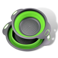 Colador verde plegable más cesta