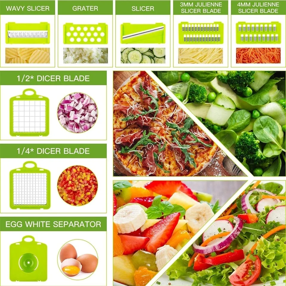 Picador Cortador Verduras Nicer 14 En 1 - Imagen 2